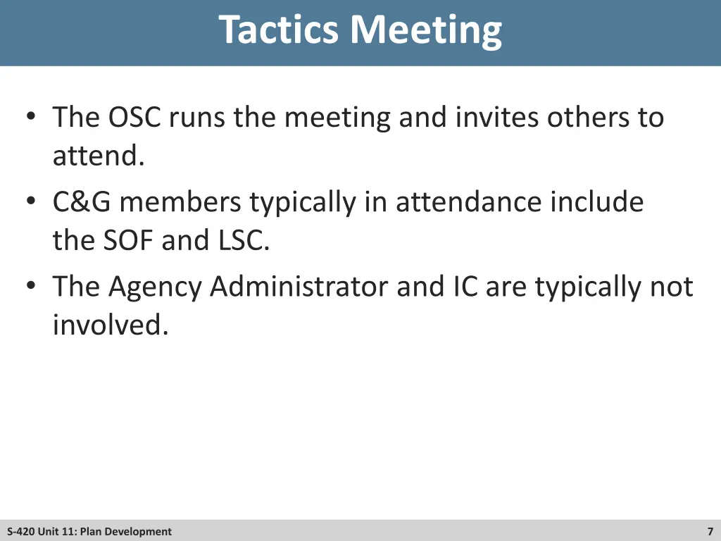 tactics meeting 2