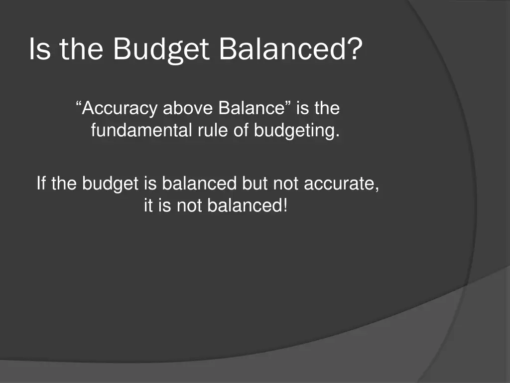 is the budget balanced