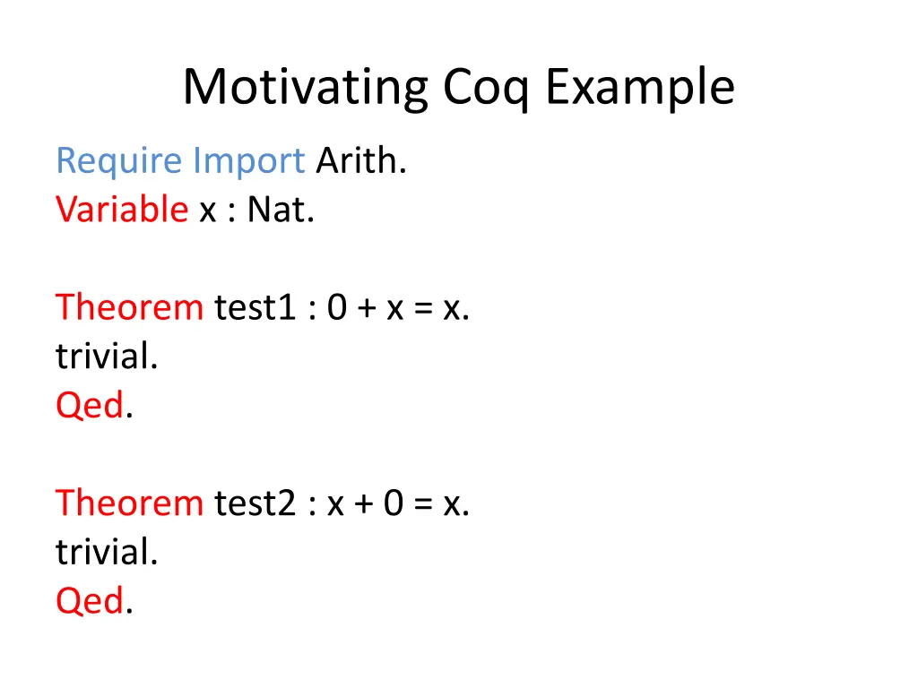 motivating coq example