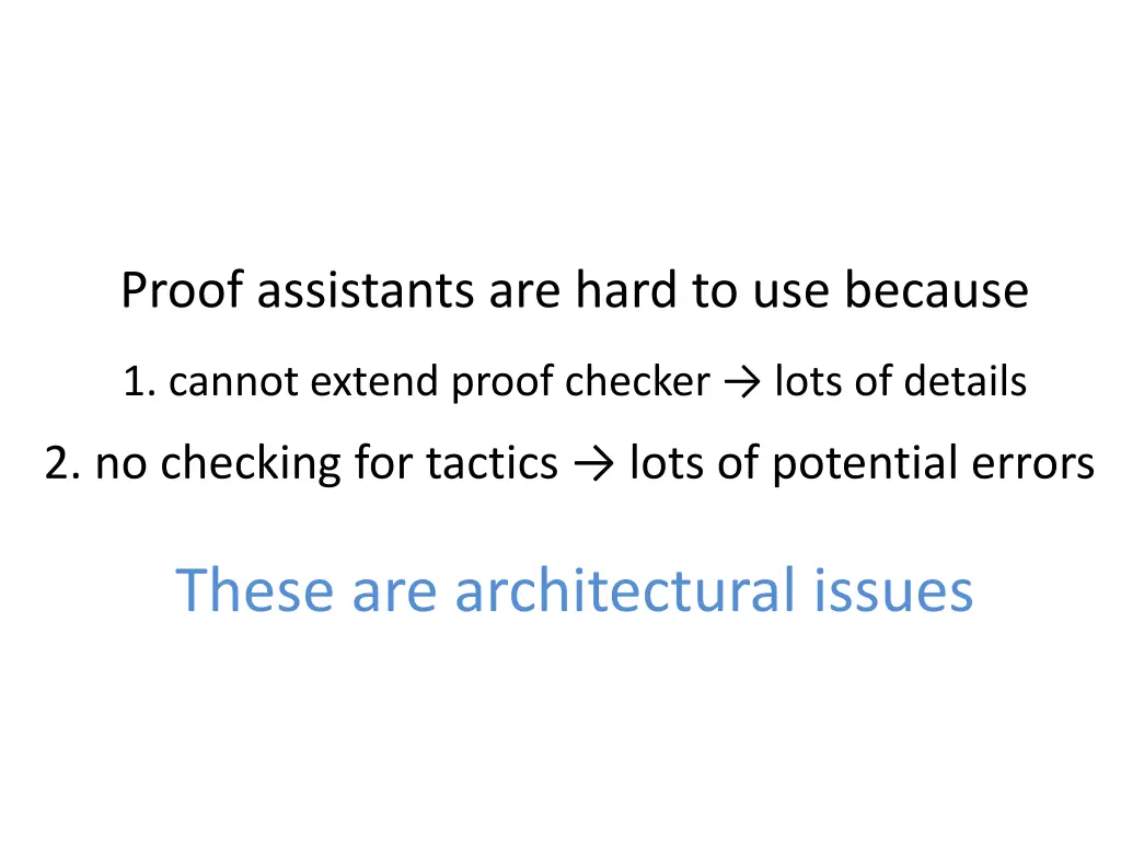 proof assistants are hard to use because