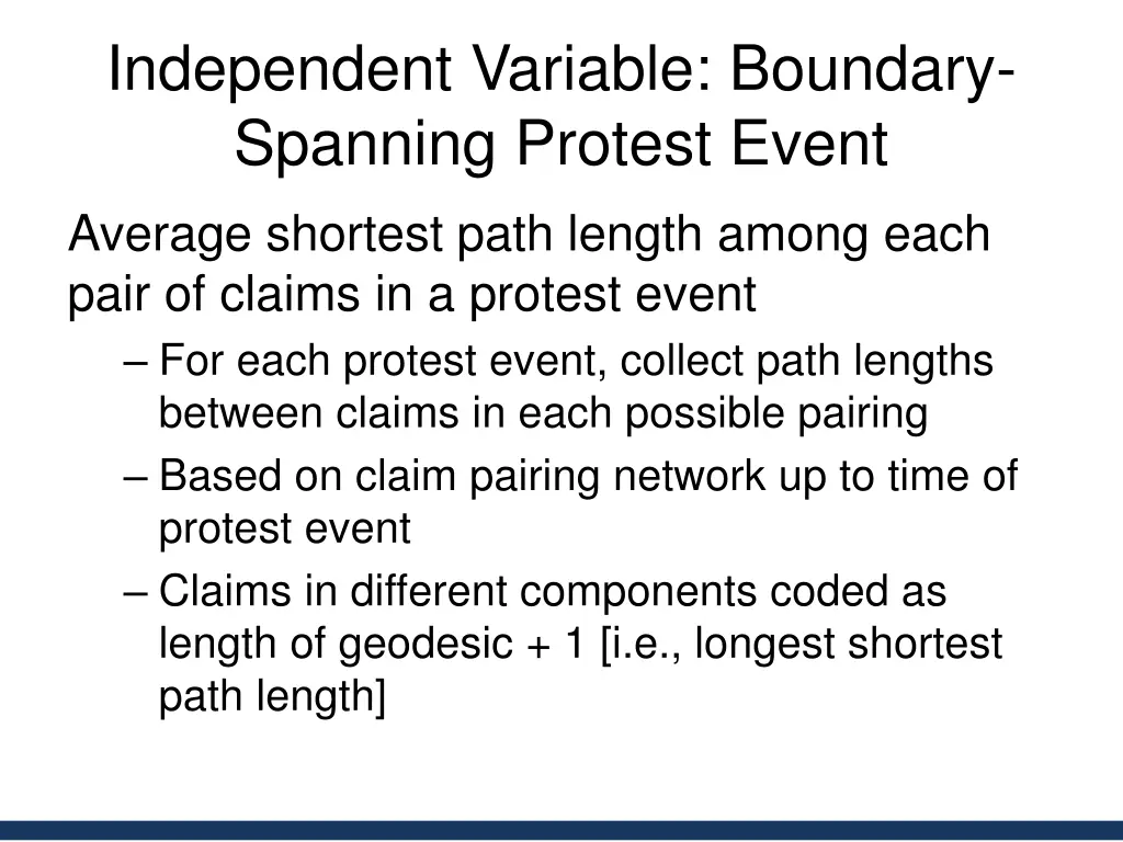 independent variable boundary spanning protest