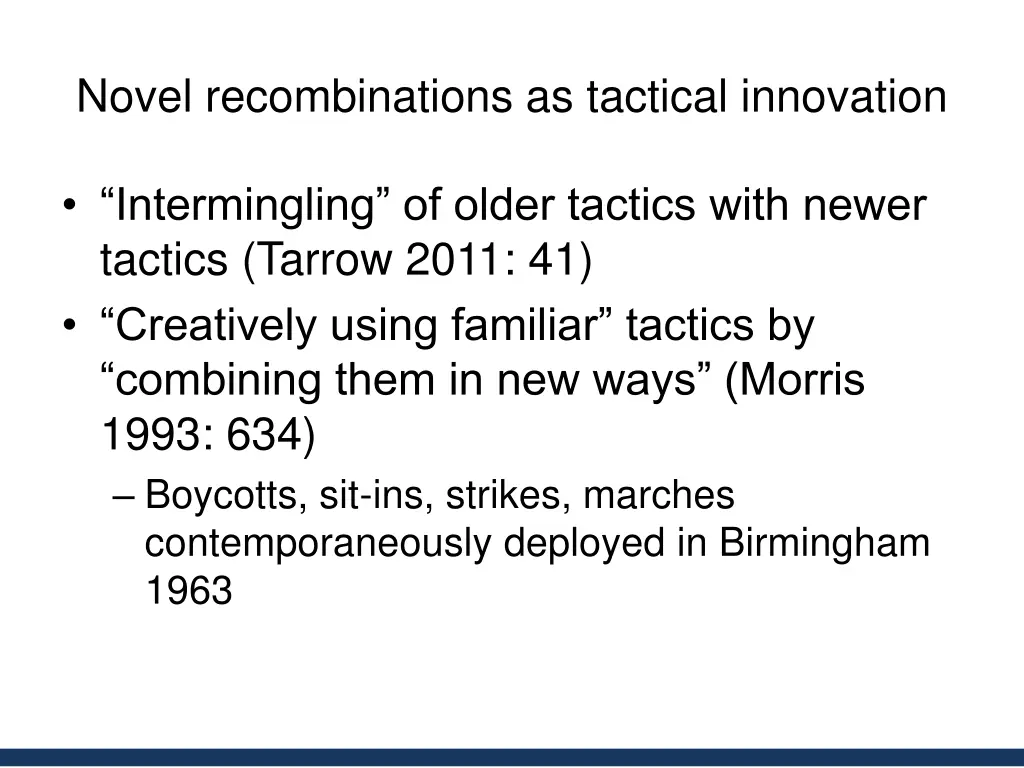 novel recombinations as tactical innovation