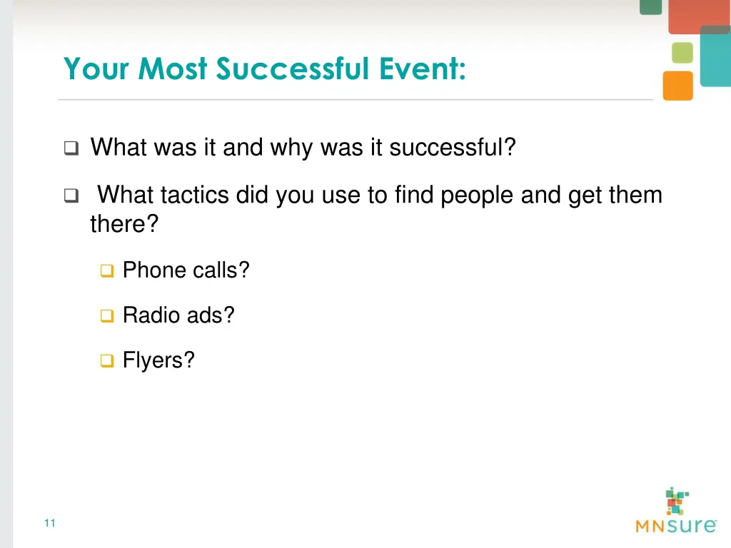 your most successful event