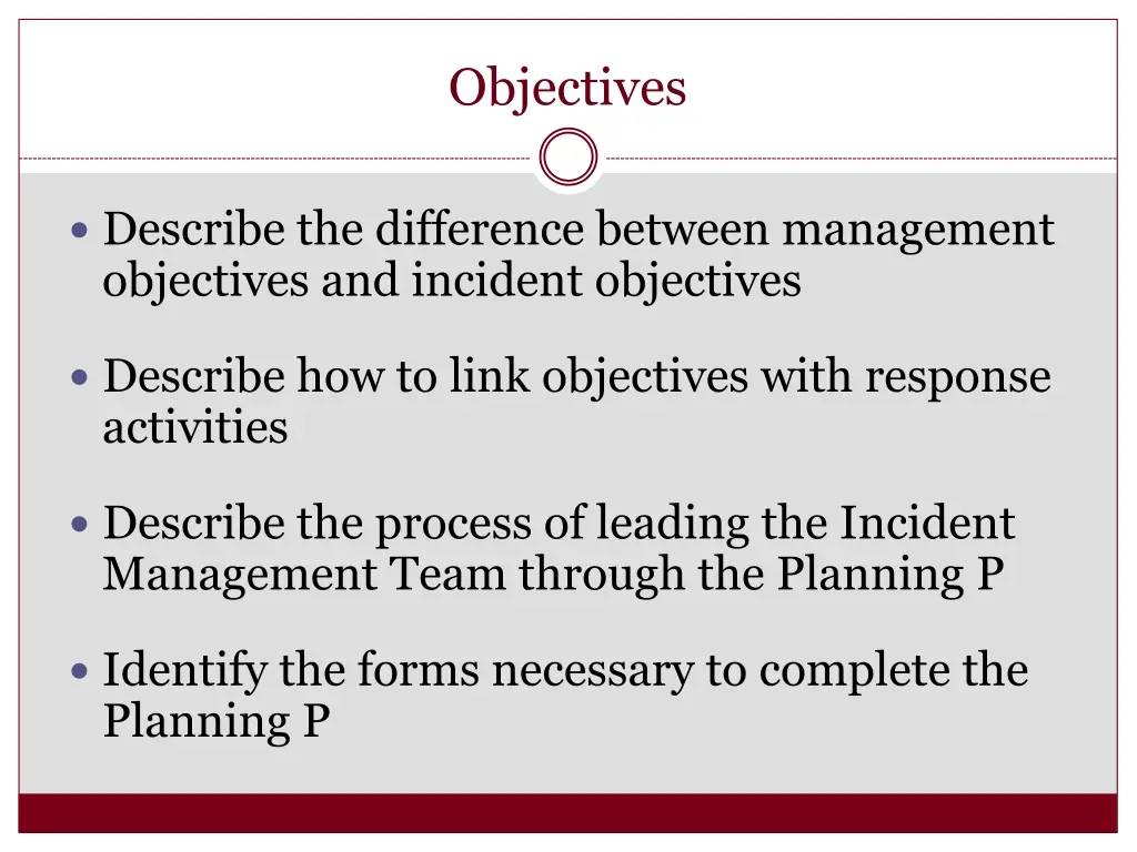 objectives