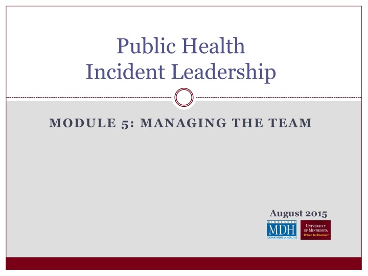 public health incident leadership