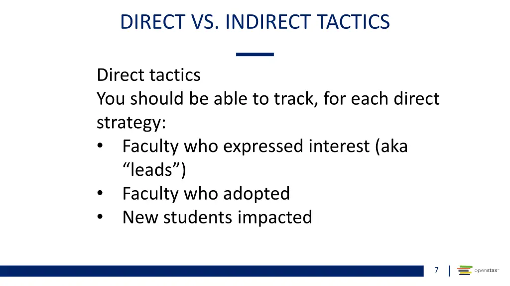 direct vs indirect tactics 1