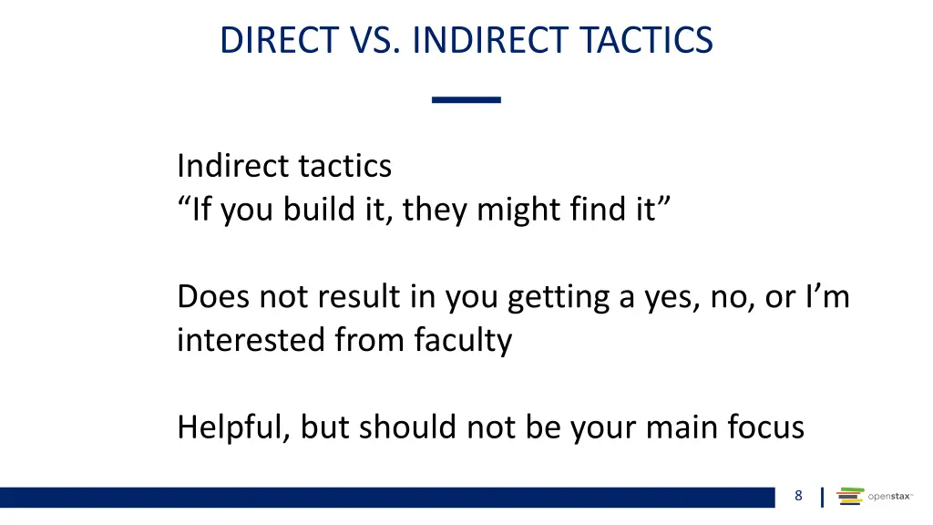 direct vs indirect tactics 2