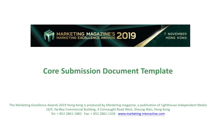 core submission document template