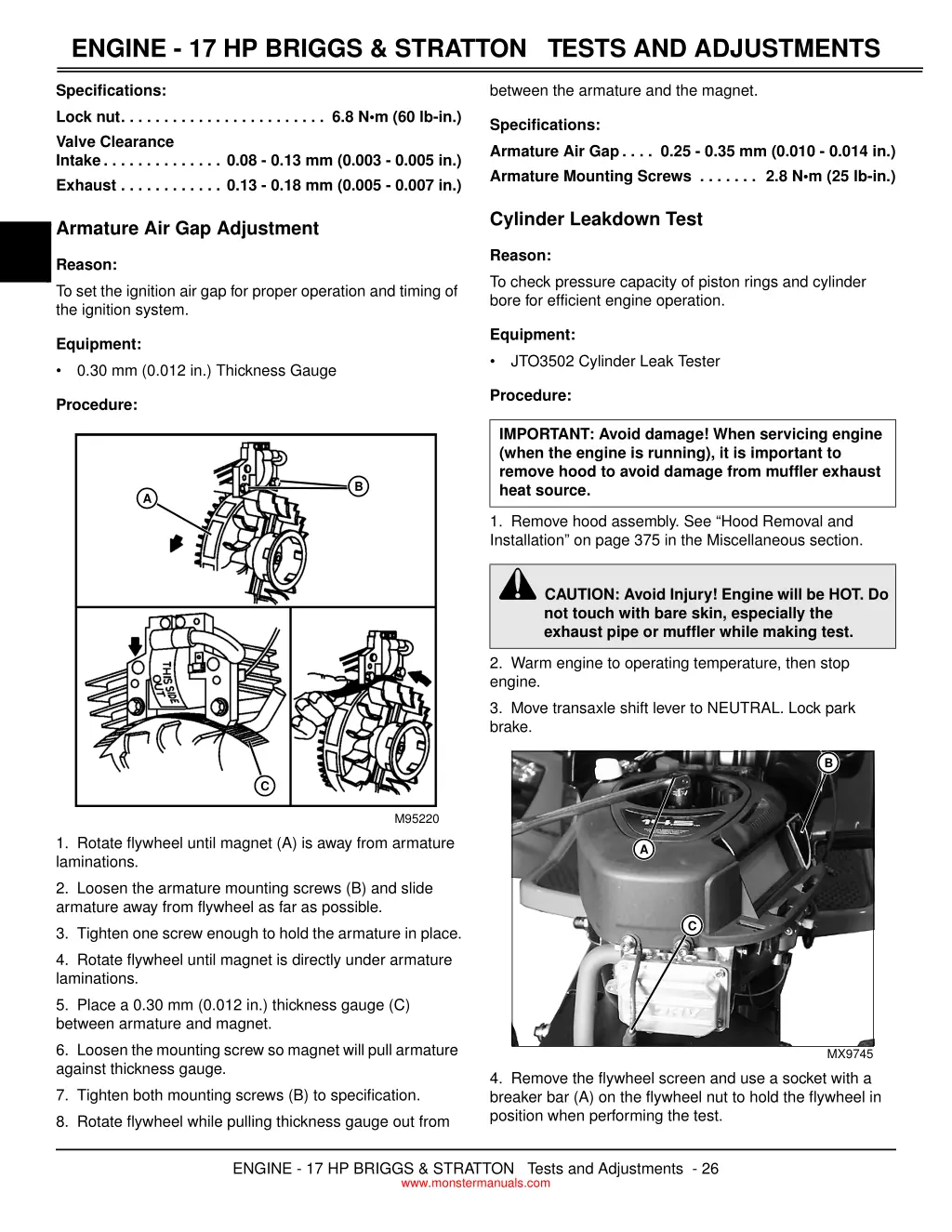 engine 17 hp briggs stratton tests and adjustments 4