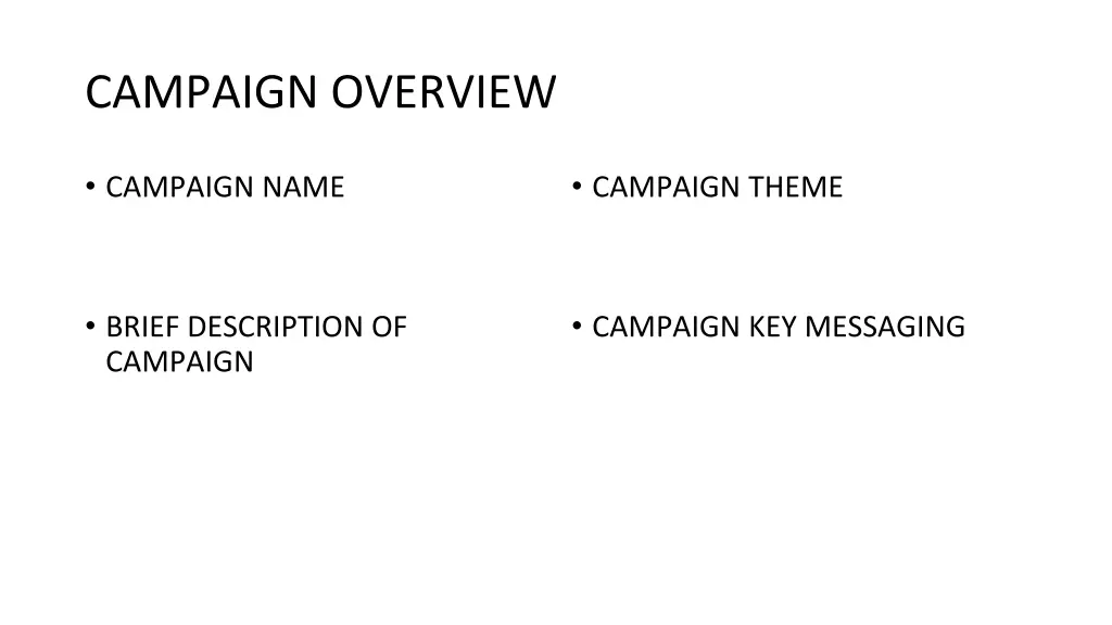 campaign overview