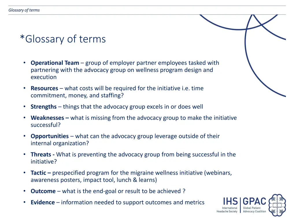 glossary of terms glossary of terms