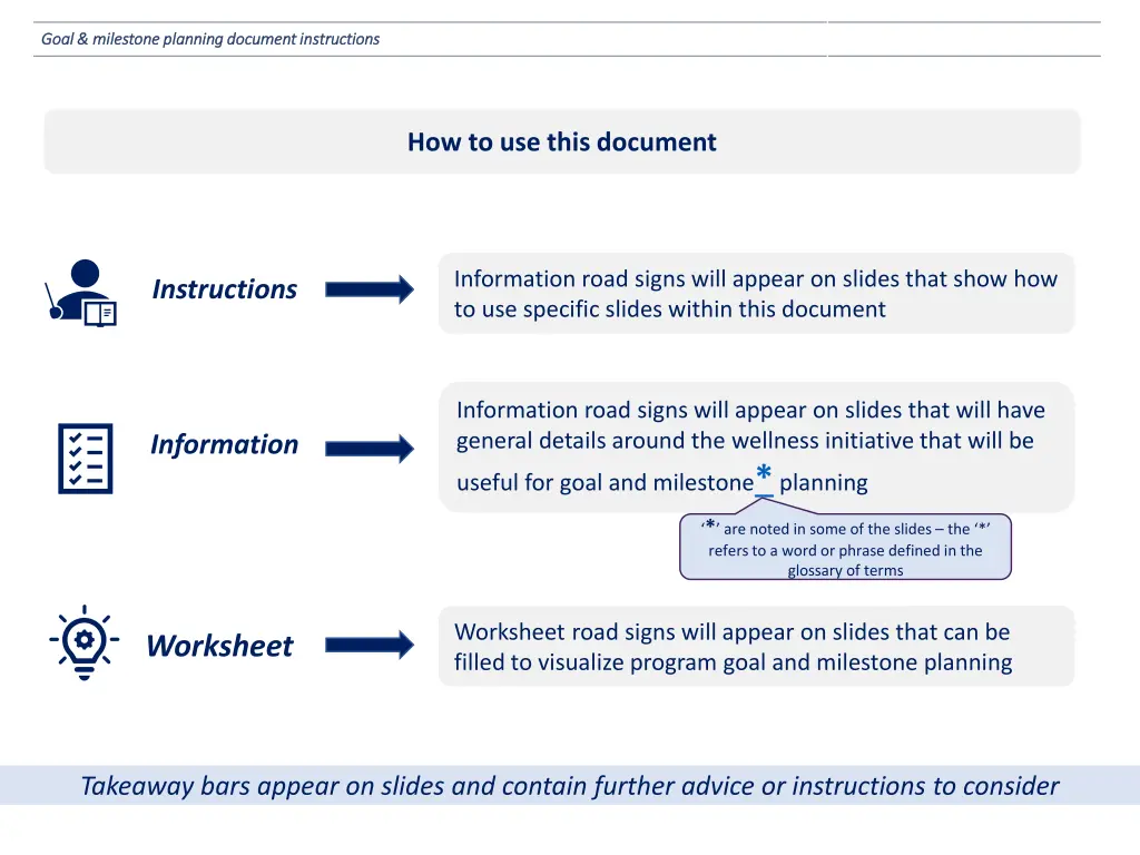 goal milestone planning document instructions