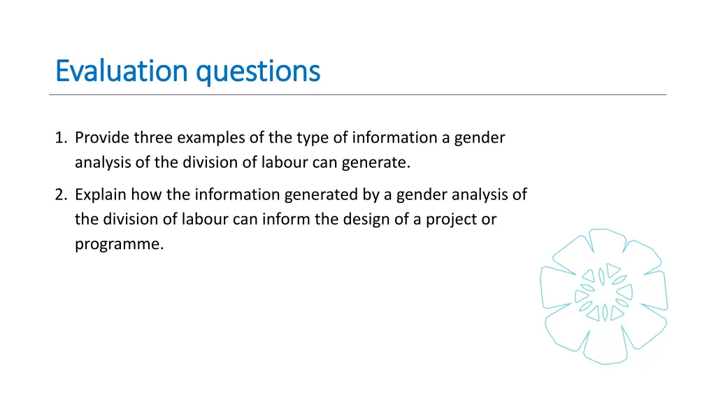 evaluation questions evaluation questions