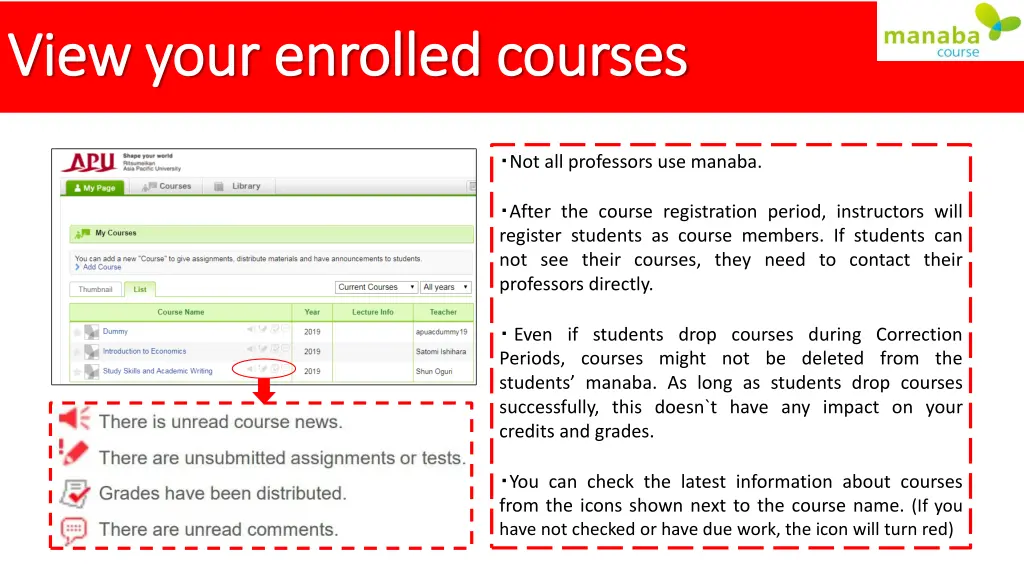 view your enrolled courses view your enrolled