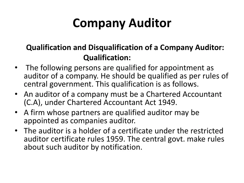 company auditor