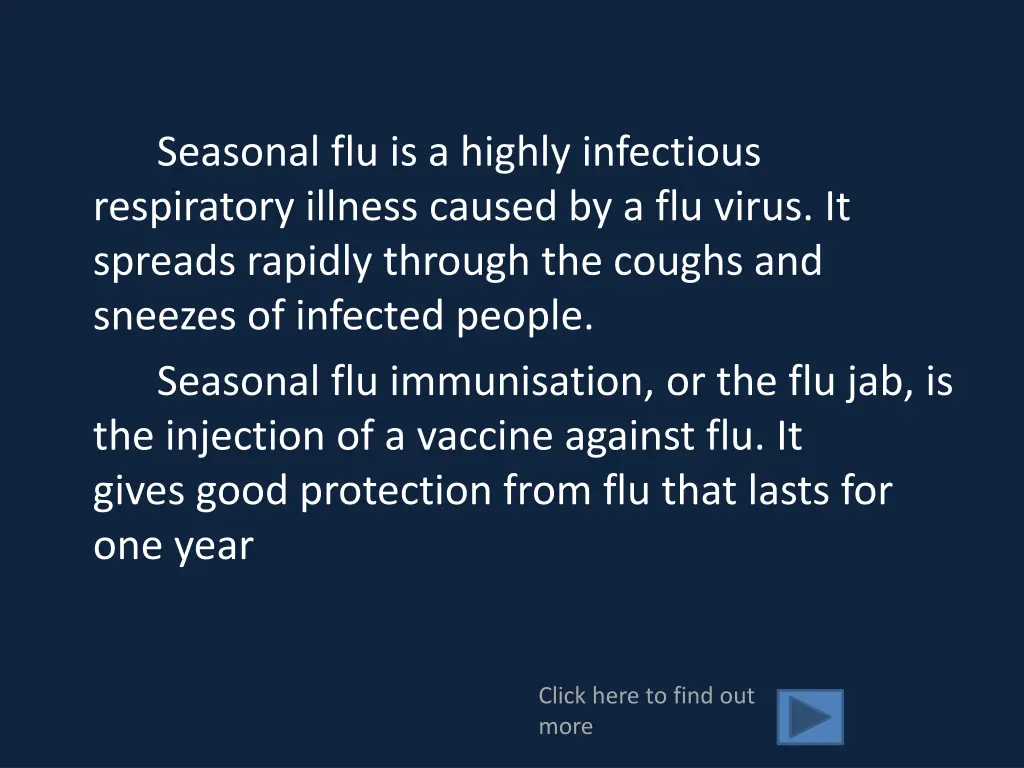 respiratory illness caused by a flu virus