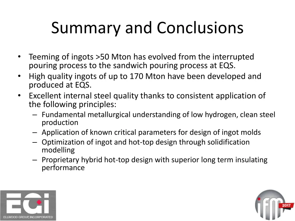 summary and conclusions