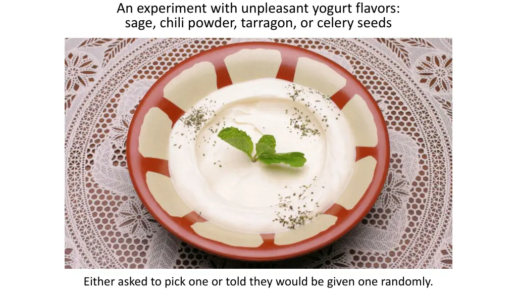 an experiment with unpleasant yogurt flavors sage