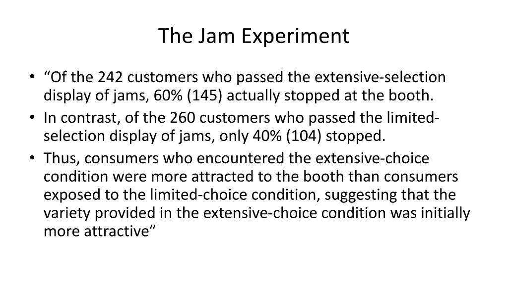 the jam experiment 2