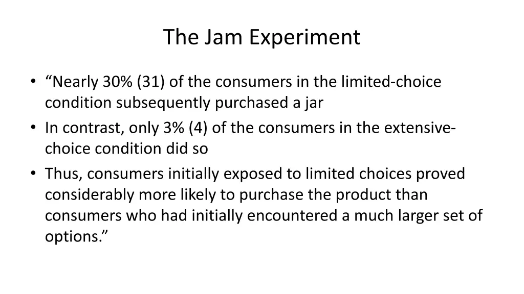 the jam experiment 4