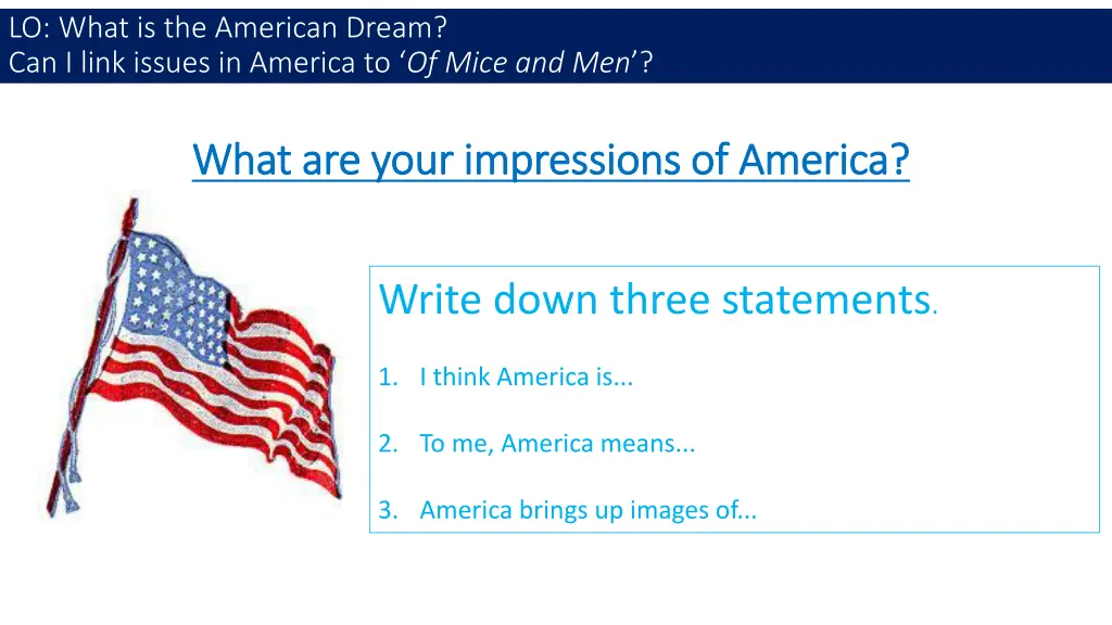 lo what is the american dream can i link issues 1