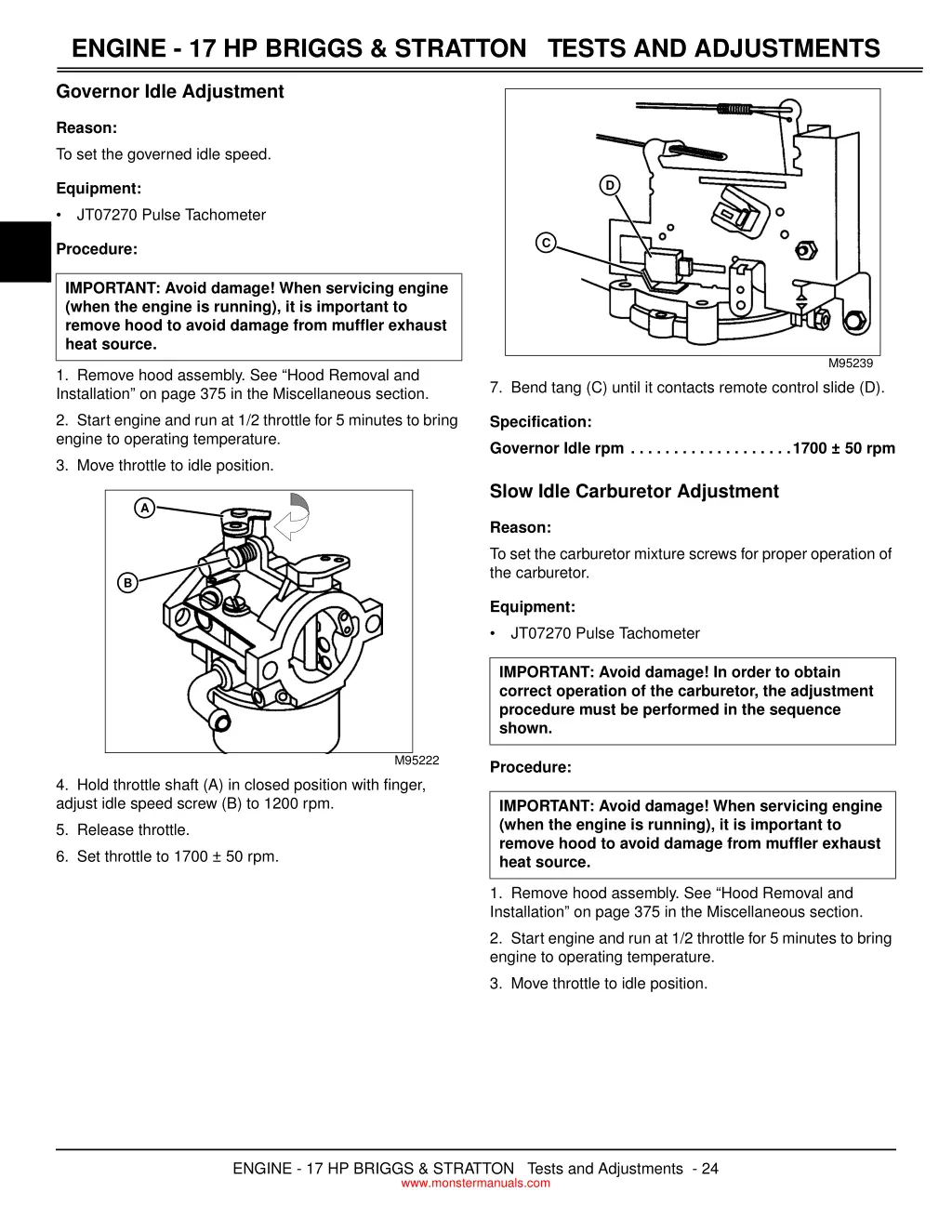 engine 17 hp briggs stratton tests and adjustments 2