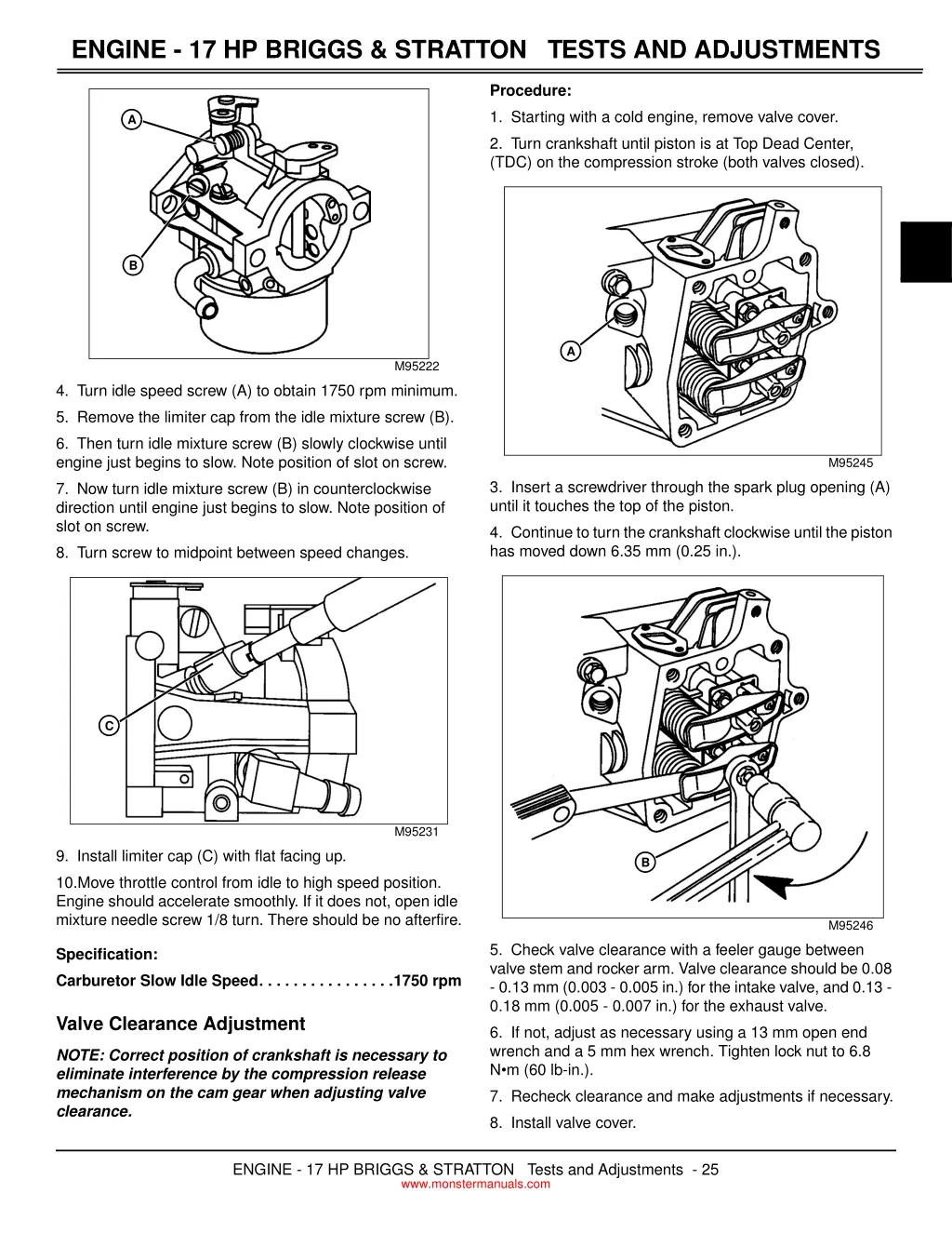 engine 17 hp briggs stratton tests and adjustments 3