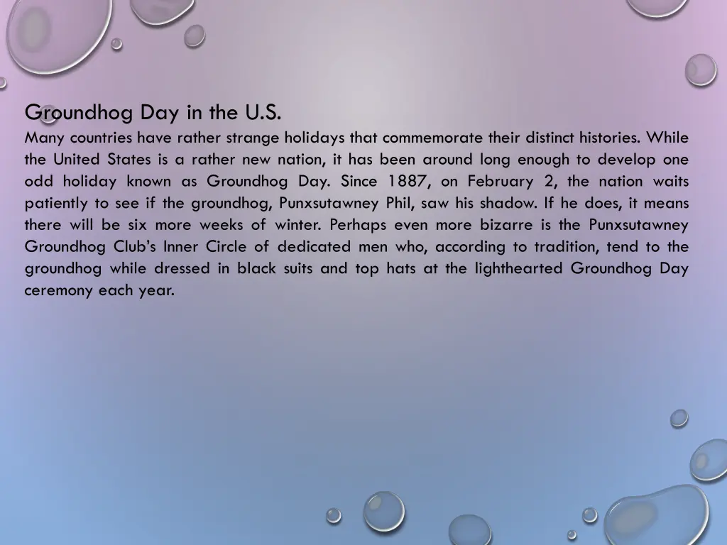 groundhog day in the u s many countries have