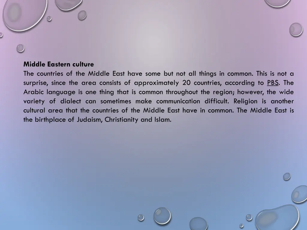 middle eastern culture the countries