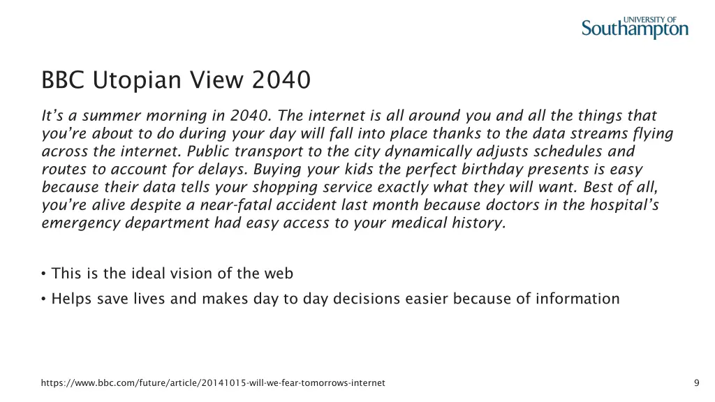 bbc utopian view 2040