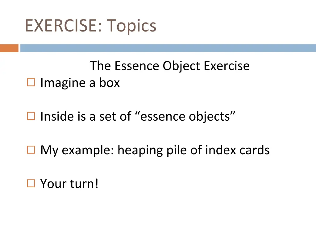 exercise topics