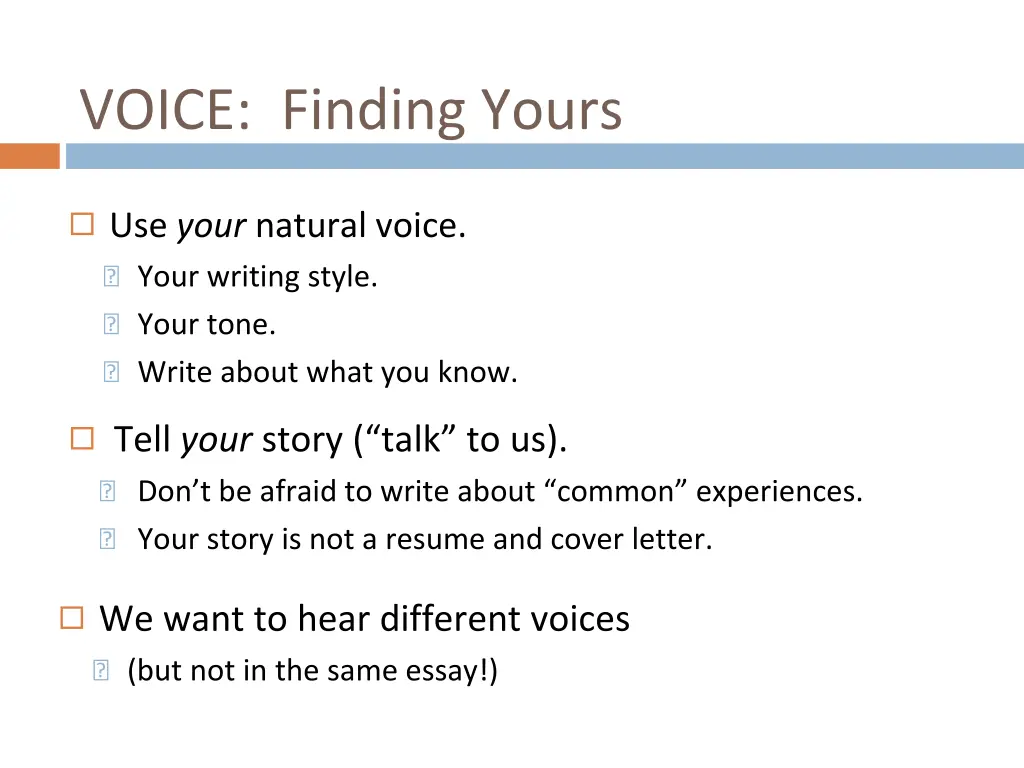 voice finding yours