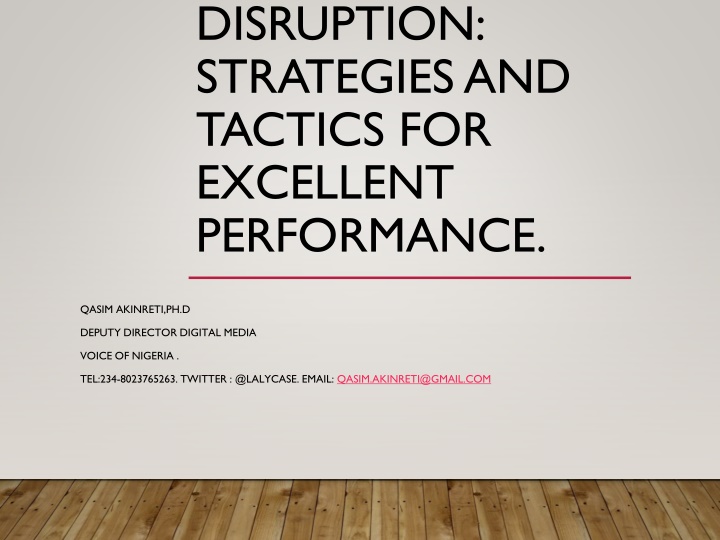 disruption strategies and tactics for excellent