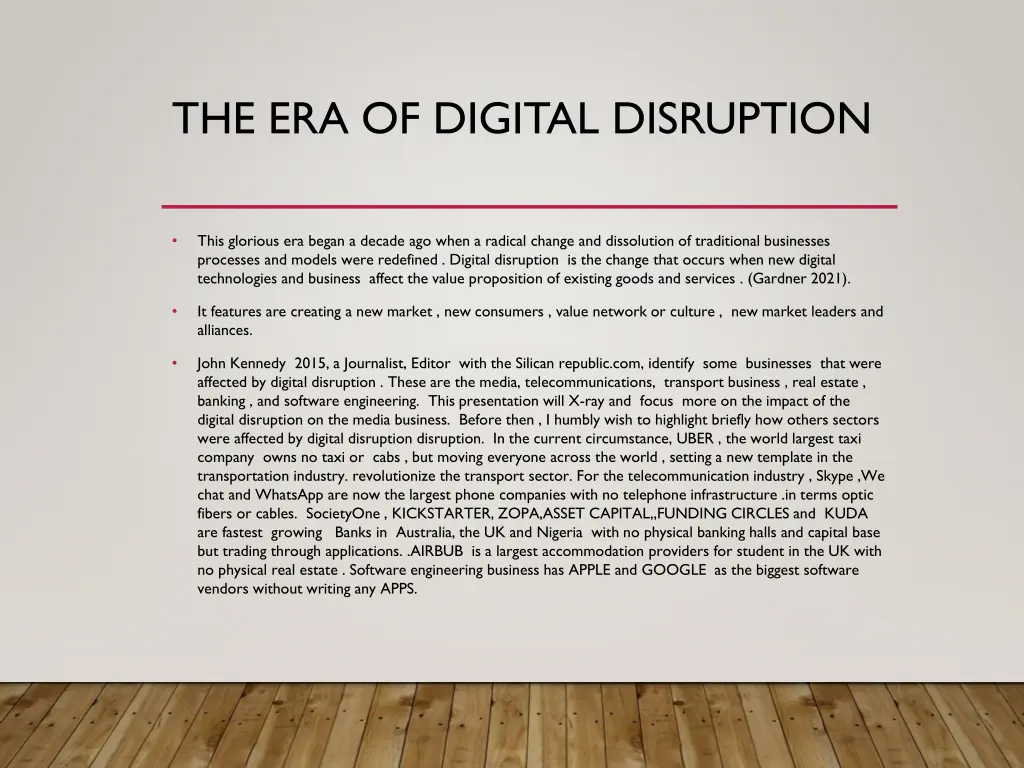 the era of digital disruption