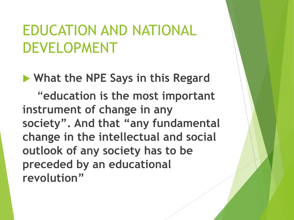 education and national development