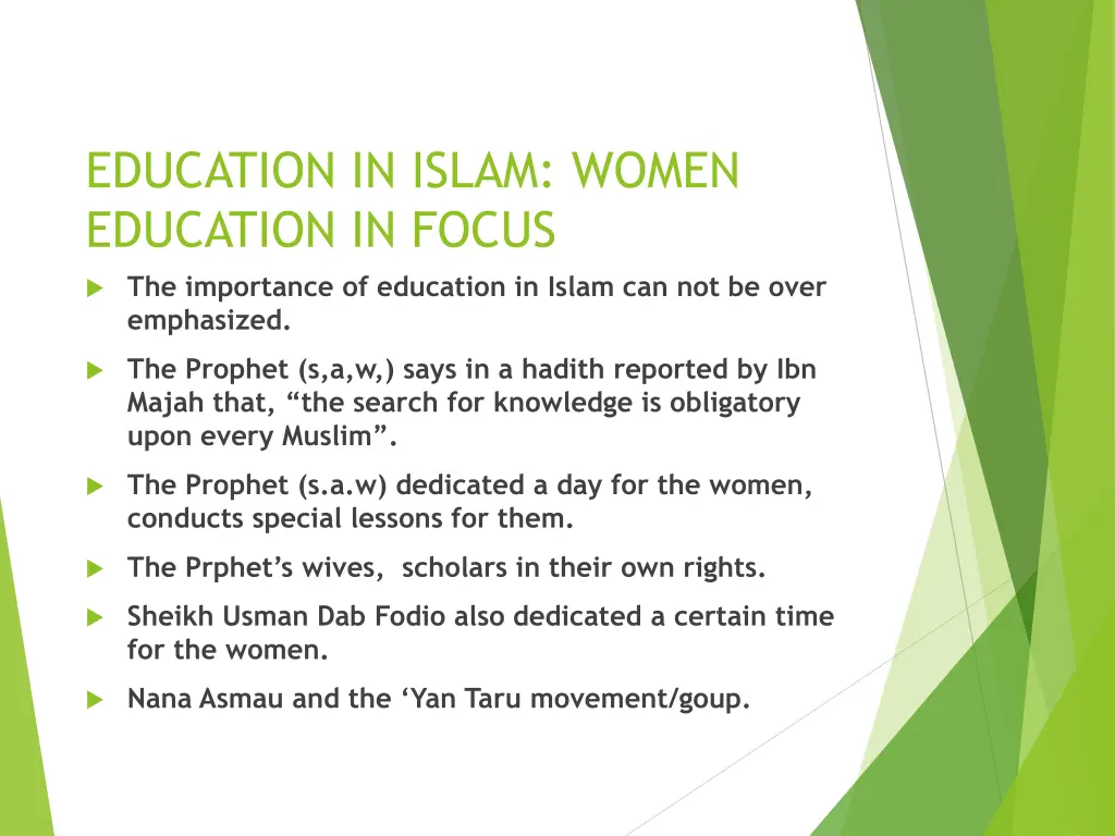 education in islam women education in focus