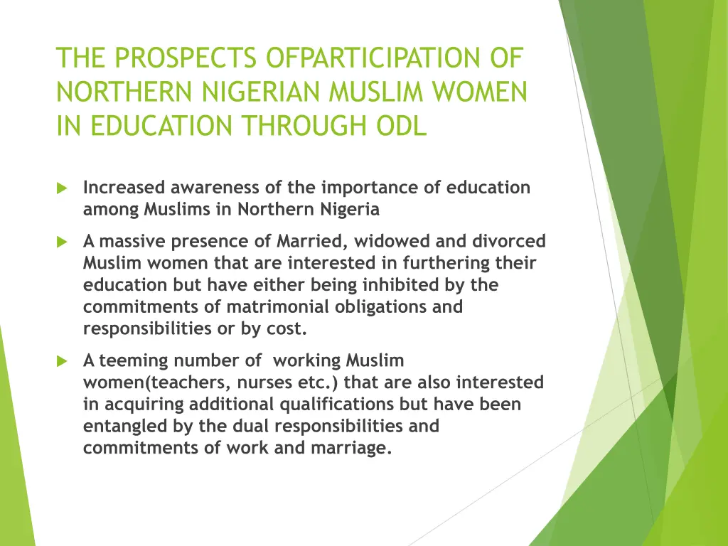 the prospects ofparticipation of northern