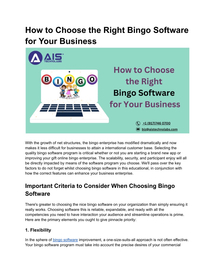 how to choose the right bingo software for your