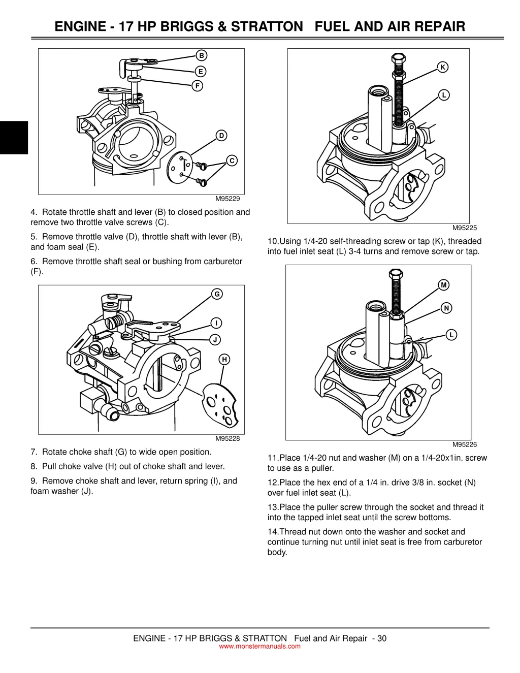 engine 17 hp briggs stratton fuel and air repair 2