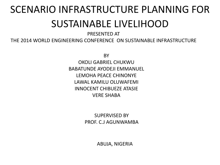 scenario infrastructure planning for sustainable