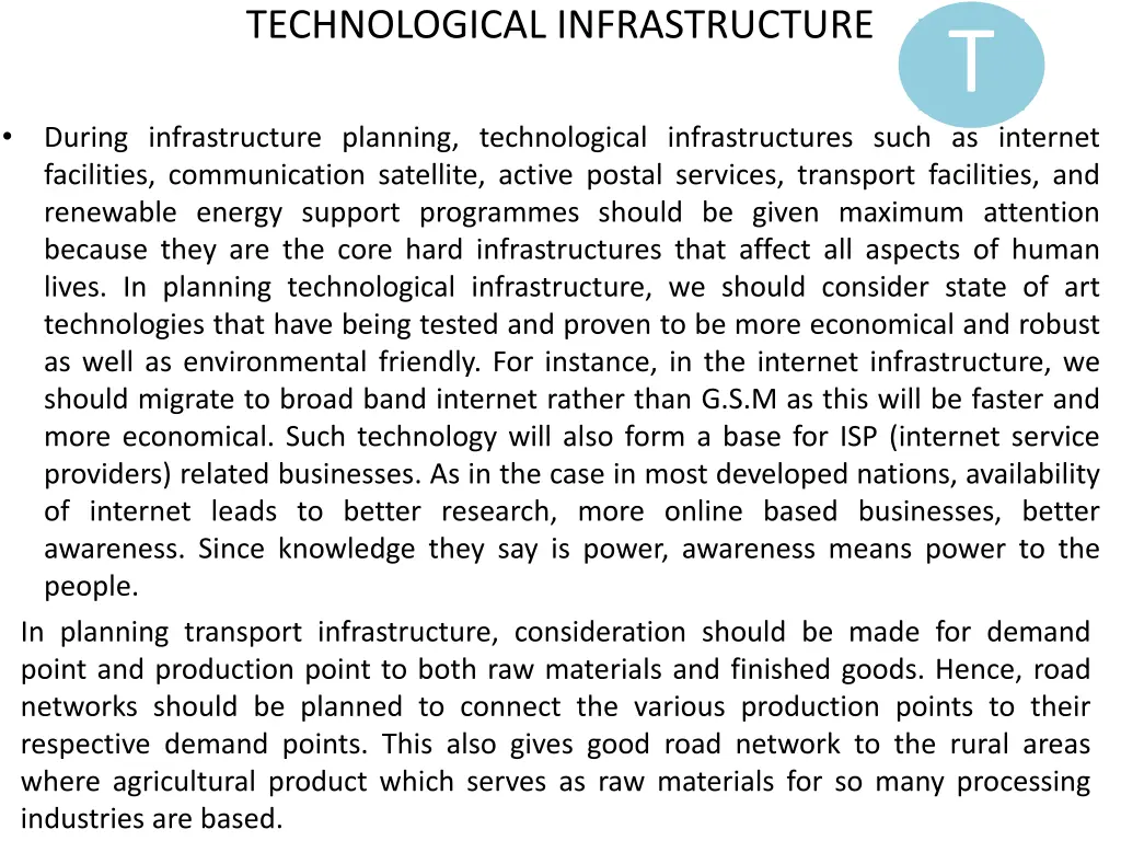 technological infrastructure