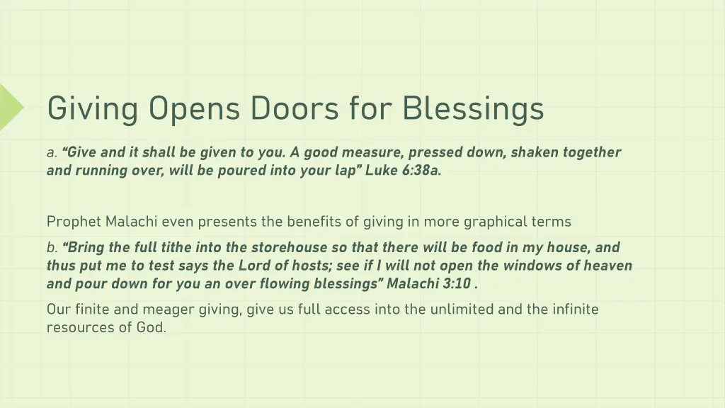 giving opens doors for blessings