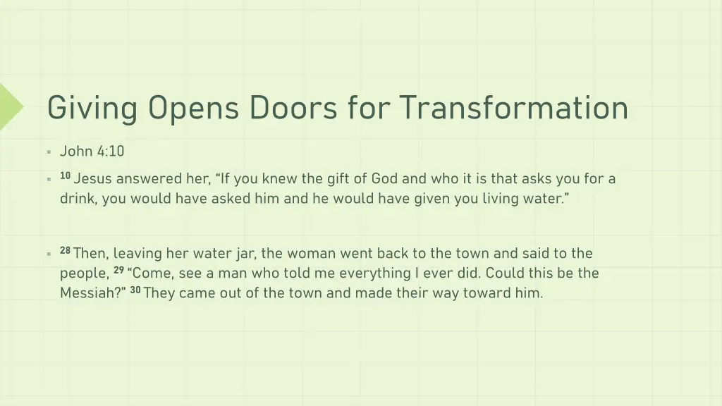 giving opens doors for transformation 1