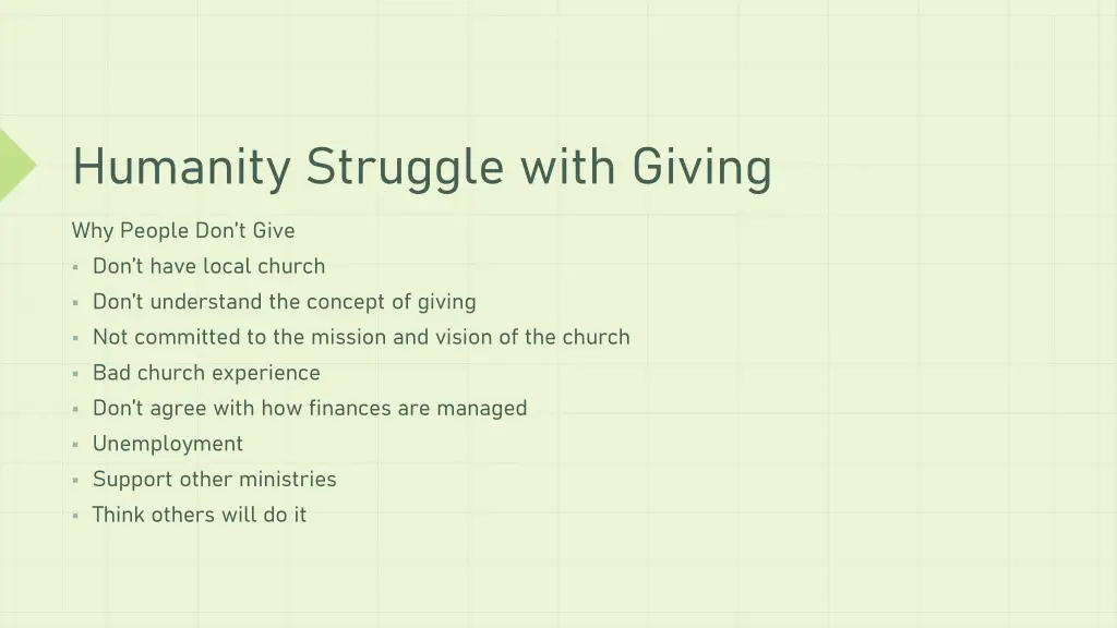 humanity struggle with giving