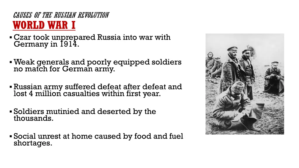 causes of the russian revolution world war i czar