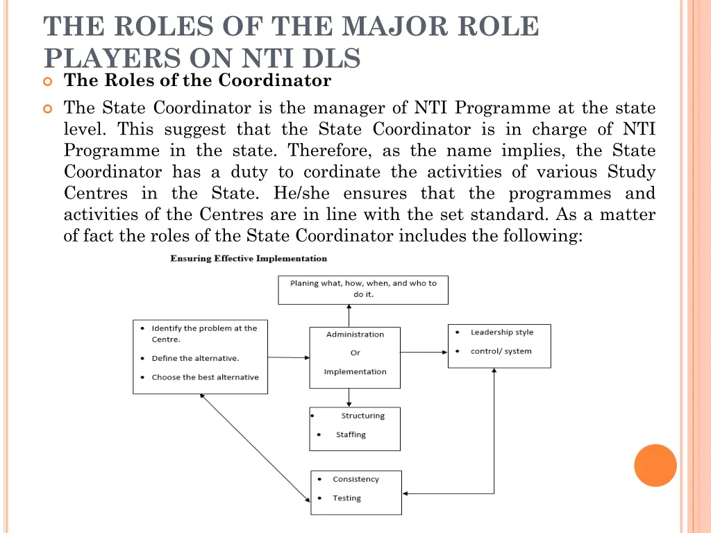 the roles of the major role players