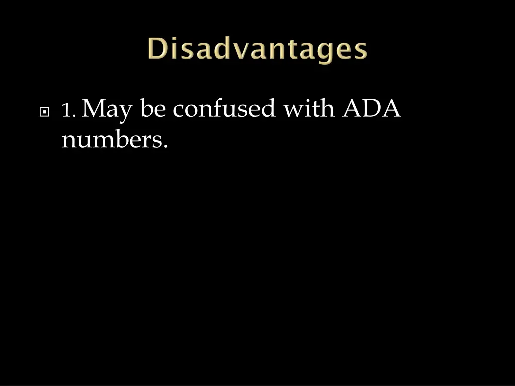 1 may be confused with ada numbers