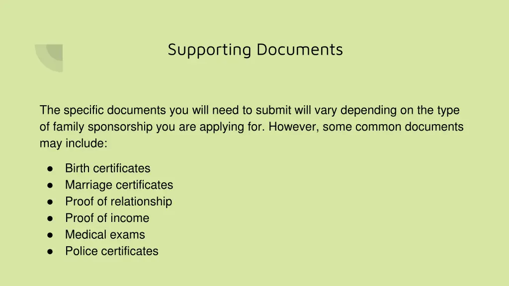 supporting documents