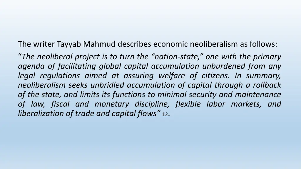 the writer tayyab mahmud describes economic