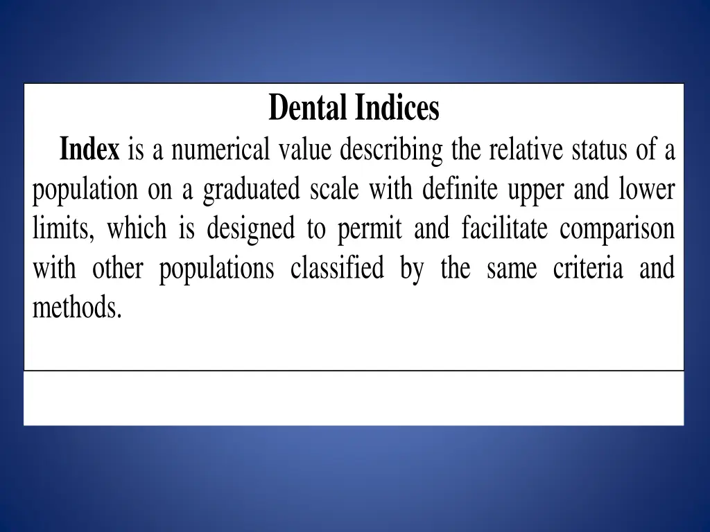 dental indices